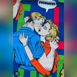 Fiorucci Manual Of Kisses Vintage Illustration Sweater Shirt Dress. Size 44.eur.